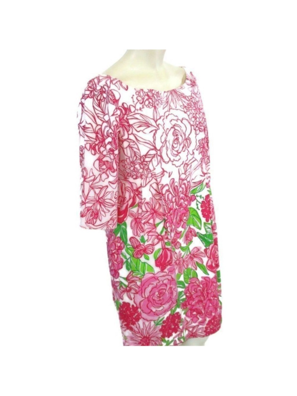 Lilly Pulitzer Pink Green Floral Dress 2 - Picture 3 of 6